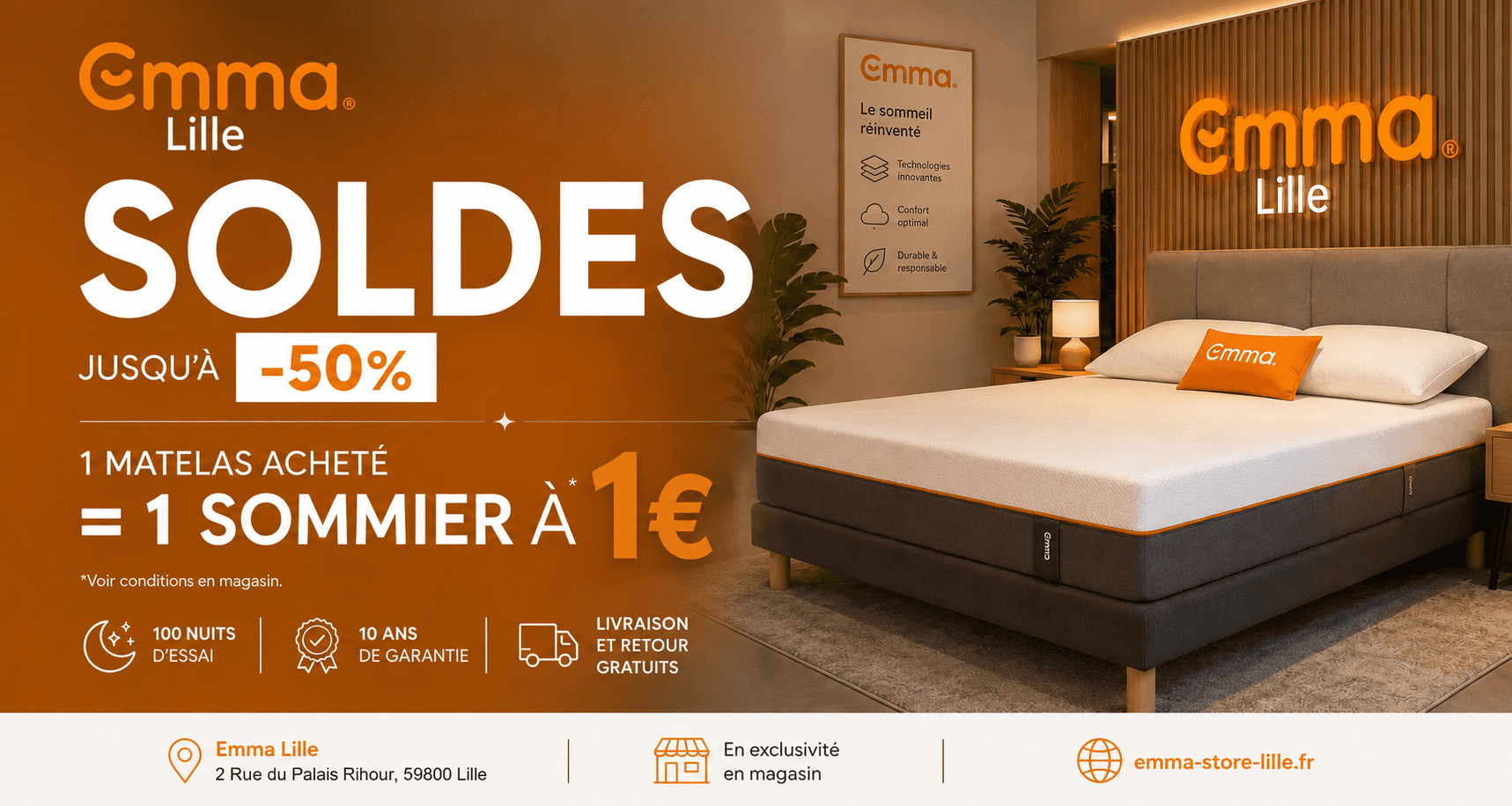 Emma Lille - Soldes sur les matelas et sommiers